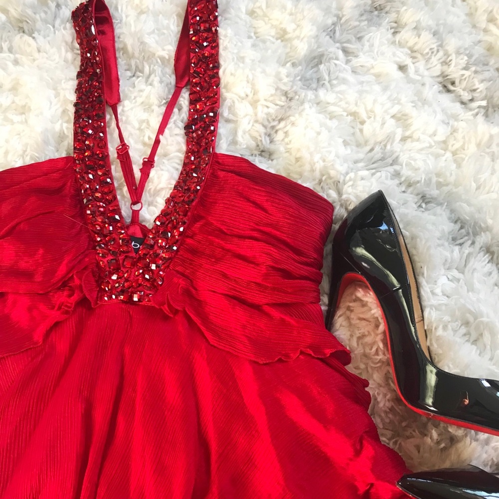 Red BEBE cocktail dress